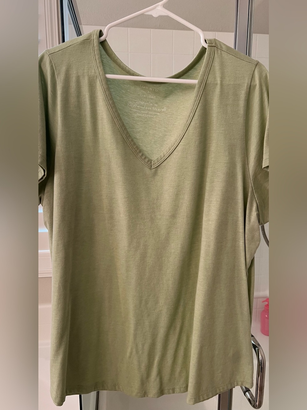 Torrid Classic Fit V-Neck Tee Sage Green Size 3 3X 22-24